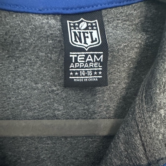 NFL TEAM APPAREL Size 14 (Boys) Buffalo Bills Gray Quarter Zip Athletic Shirt - Picture 3 of 7